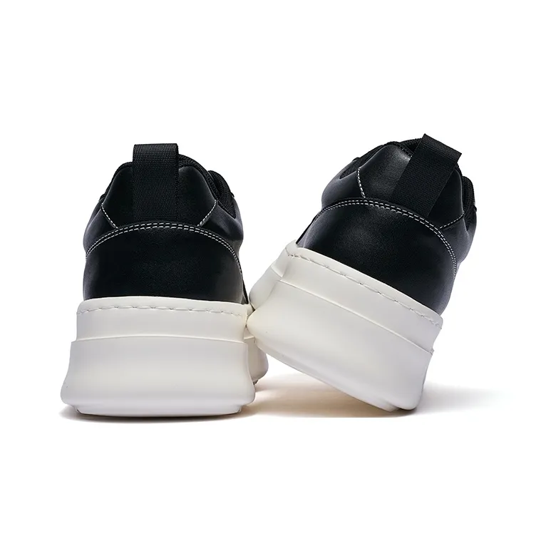 ΛOLUNKΛ Slip Resistant Cushioning Low Top Skateboard Shoes Men's Black-2