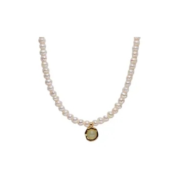 ZHENZHUAOMI Freshwater Pearl Necklaces Women's Gold