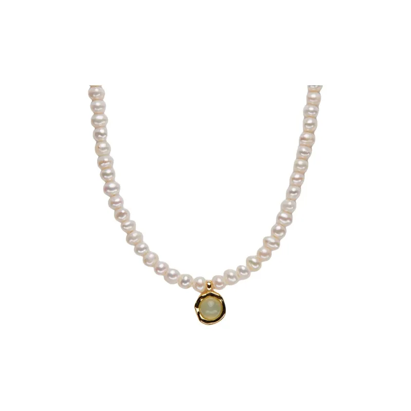 ZHENZHUAOMI Freshwater Pearl Necklaces Women's Gold-0