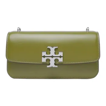TORY BURCH Calfskin Shoulder Bag Trumpets Women's Black Matcha