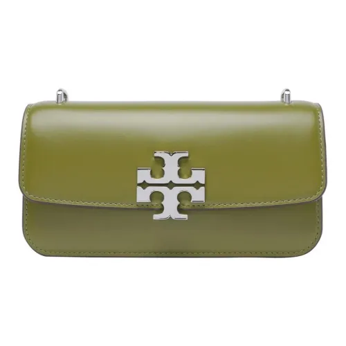 TORY BURCH Calfskin Shoulder Bag Trumpets Women's Black Matcha