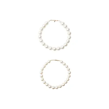 ZARA Artificial Pearl Acrylic Zinc Iron Polyester Brass Necklaces Women's White