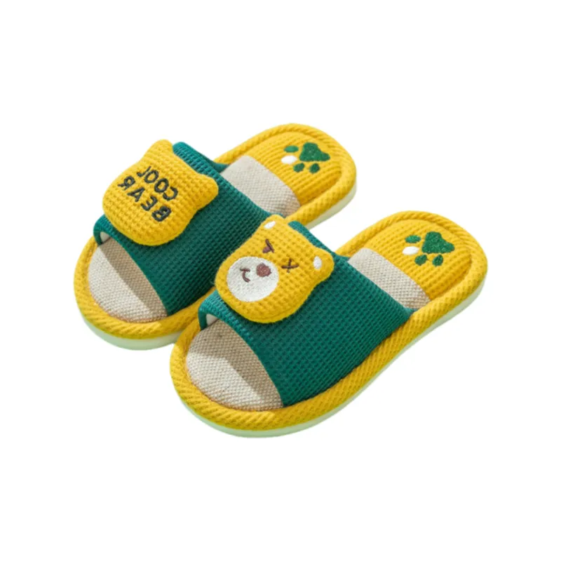 Yalu Parent Child Slippers Home Indoor Linen Slippers For Adults And Kids, Preschool Cartoon Dinosaur Slippers-14