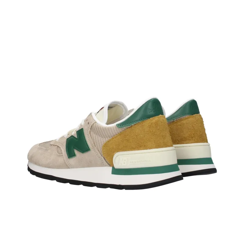 New Balance NB 990 Anti Slip Wear Resistant Low Top Casual Running Shoes Men's Beige Green-3