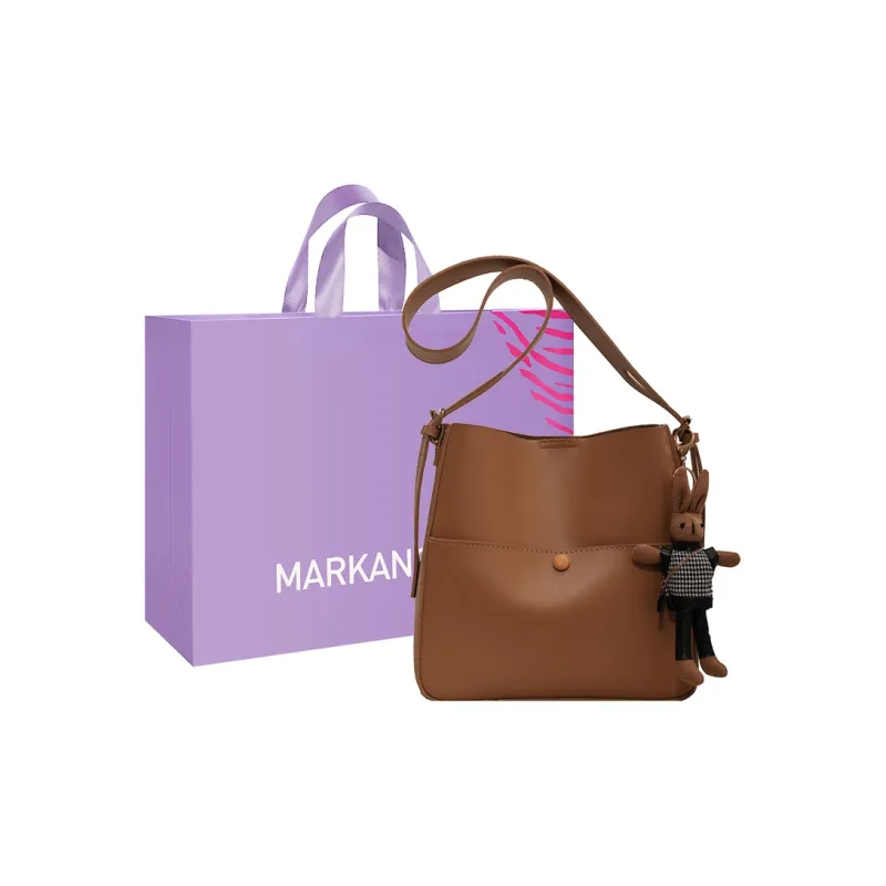 MARKANGARO PU Shoulder Bag Crossbody Bag Regular Women's Black With Charm/Coffee With Charm/Brown With Charm-0