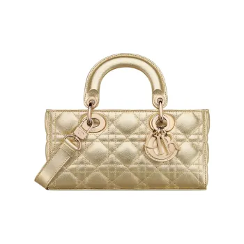 DIOR Lady D Joy Calfskin Lady Dior Bag, Shoulder Bag, Crossbody Bag, Handbag Small Size Women's Gold