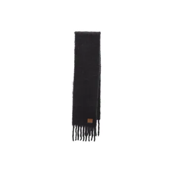 LOEWE Logo Patch Fringed Scarf