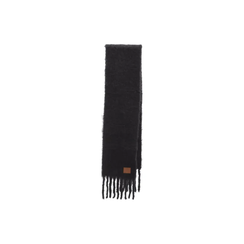 LOEWE Logo Patch Fringed Scarf-0