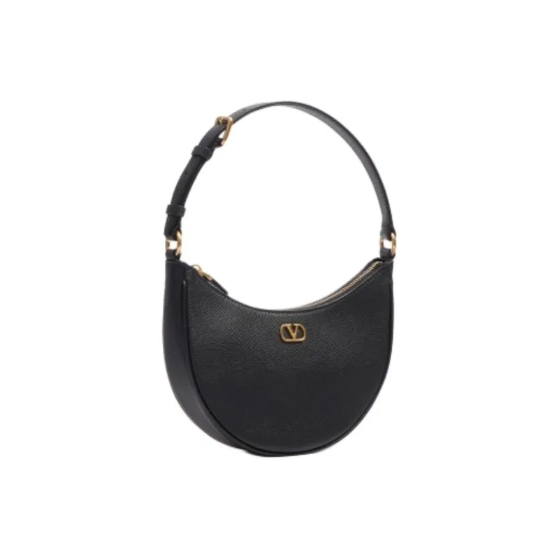 Valentino Grained Calfskin Hobo Bag Handbag Mini Women's Black-1