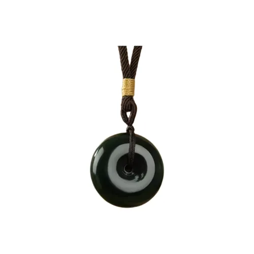 Run Ding Hetian Jade Necklaces Green Jade Unisex