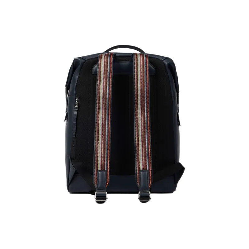 Paul Smith Cow Leather Backpack Men's Dark Blue-1