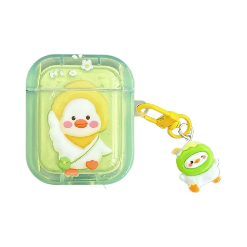Baohuguang Compatible With AirPods 2/pro/1 TPU Ins Cute Milk Milk Duck Fully Enclosed Headphone Cases-3