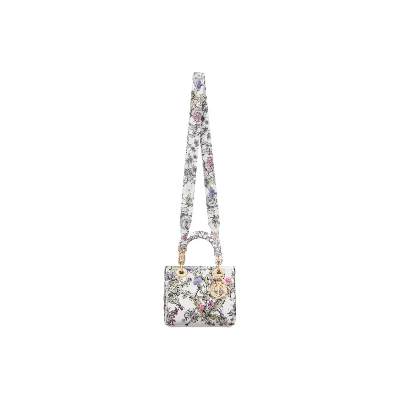 DIOR Lady Dior Sheepskin Lady Dior Bag, Shoulder Bag, Crossbody Bag, Handbag Trumpets Women's Milk White & Multicolor-1