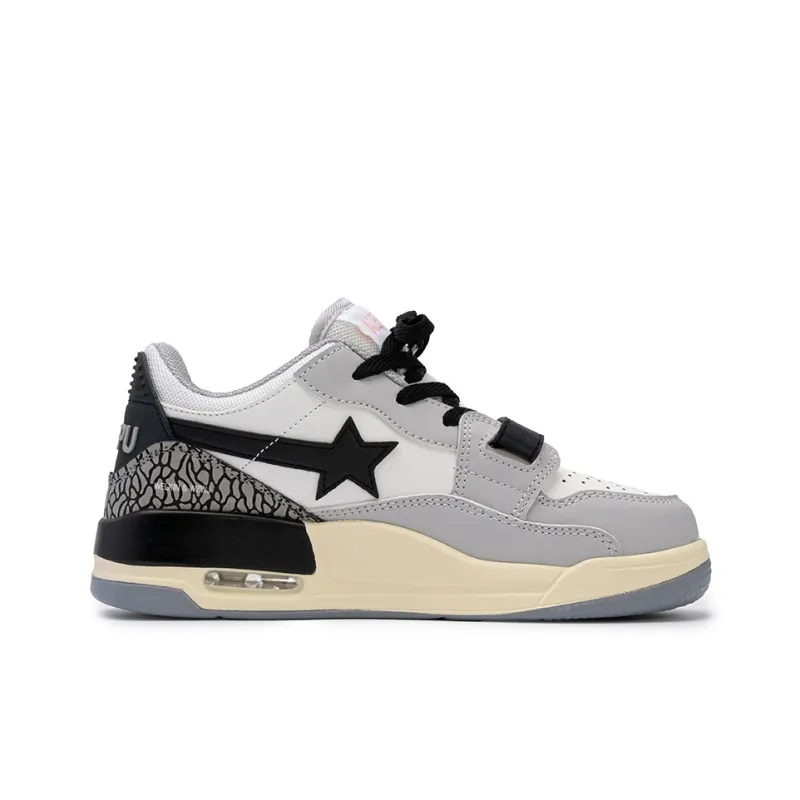 WELKIN&WZWJ Stars Collection White Sneakers Slip-Resistant Height Increasing Low-Top Skateboard Shoes Unisex-90