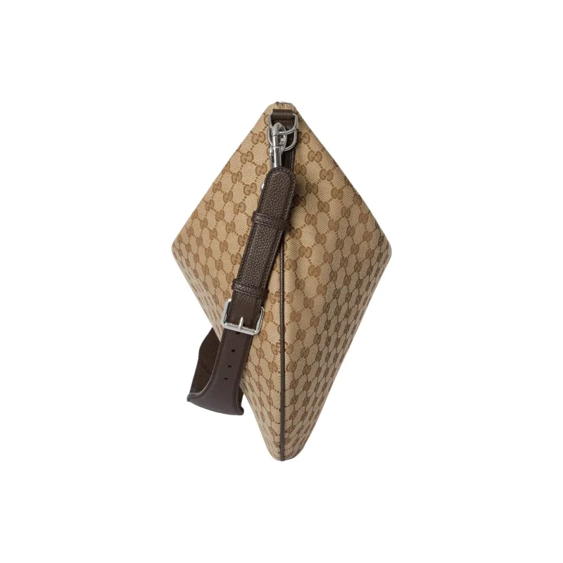 GUCCI Canvas Crossbody Bag, Shoulder Bag Tubas Women's Beige & Dark Brown-2
