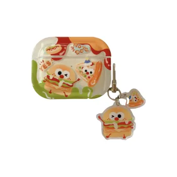Baohuguang Compatible With AirPods 1/2/3 TPU Cute Fun Burger Pizza Meme Fully Enclosed Headphone Cases