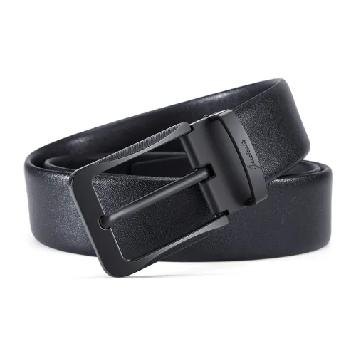 Jeccieziio Cow Leather Leather Belts Men's Gunmetal 3.8cm Greeting Card Writing Service Photo Printing Included