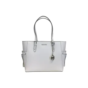 MICHAEL KORS Gilly Leather Tote Bag, Shopping Bag, Handbag, Shoulder Bag Tubas Women's Optical White
