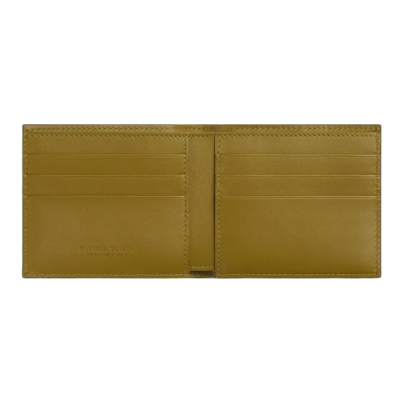 Bottega Veneta Calfskin Wallet Men's Gray & Deep Yellow-2