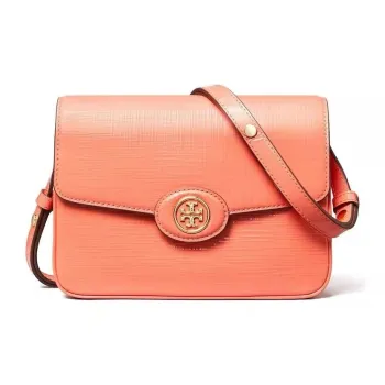 TORY BURCH Robinson Cow Leather Crossbody Bag Shoulder Bag Women's Coral Pink