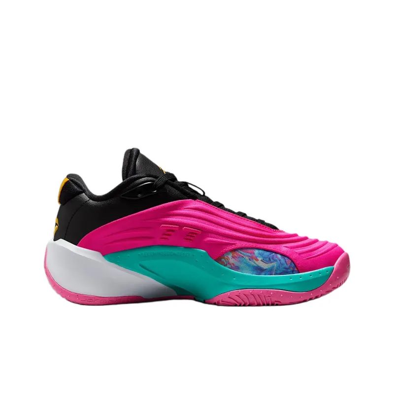 Jordan Luka 3 Anti Slip Wear Resistant Low Top Children's Basketball Shoes Pink Black Teenagers-1