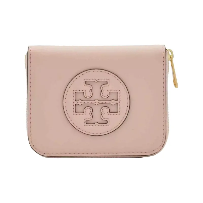 TORY BURCH Ella Leather Wallet Small Size Women's Blush Color-0