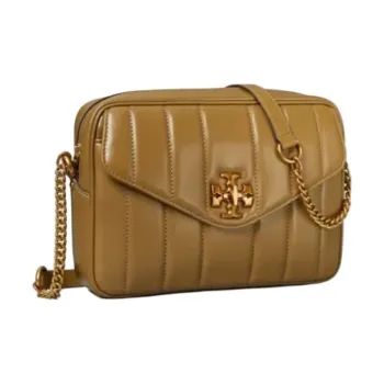 TORY BURCH Kira Lambskin Leather Camera Bag, Shoulder Bag, Crossbody Bag Medium Size Women's Sesame