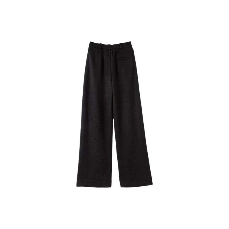 Late White Casual Pants Women's Black Gray Color-3