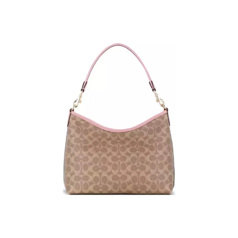 COACH PVC Shoulder Bag, Crossbody Bag, Handbag Large Size Women's Tan & Pink-2