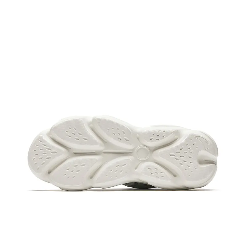 CHAOJIANTA Chunky Sneakers Women's Low Top Ivory White/Light Cyan Gray/Silver-4