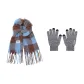 Blue Green Scarf+Heather Gray Glove