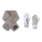Gray Scarf+Purple Glove