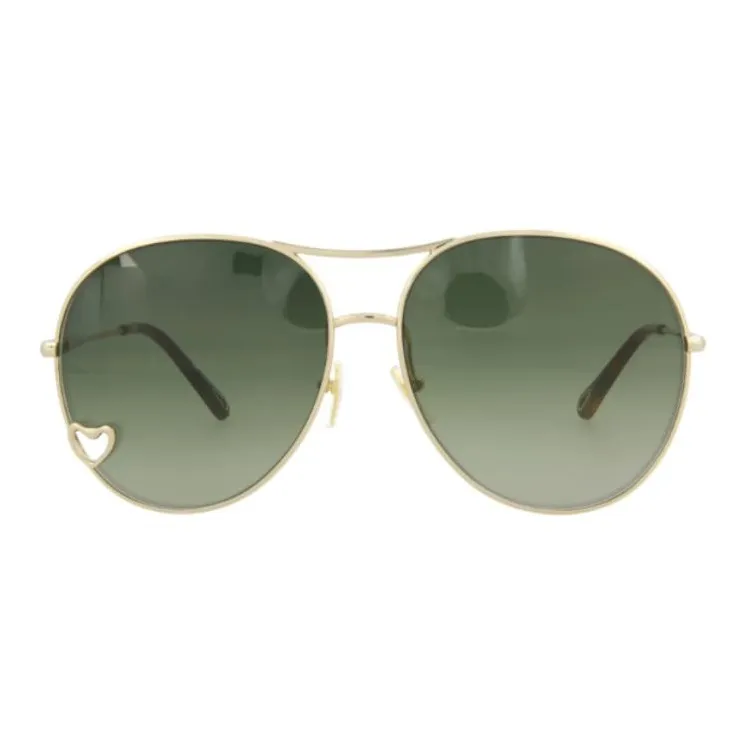 Chloe Metal Aviator Sunglasses Unisex Gold-1