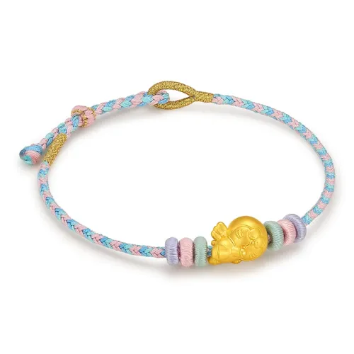 CHAOHONGJI ×Doraemon 5D Gold Mini Angel Baby Cute Handband Solid Gold Fixed Price Gold Bracelet Women's