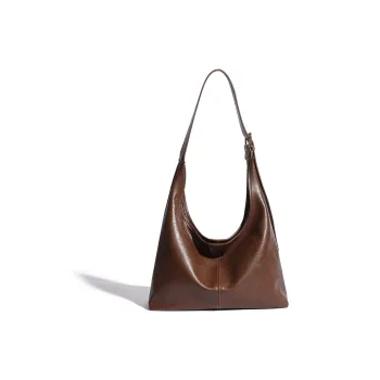 HCXK PU Niche Vintage Shoulder Bag Minimalist Style Textured Crossbody Tote Women's Coffee/Khaki/Brown/Black