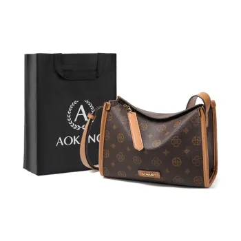 AOKANG PVC Pillow Bag, Crossbody Bag, Shoulder Bag, Monogram Bag, Shoulder Bag Regular Women's Coffee/Ecru