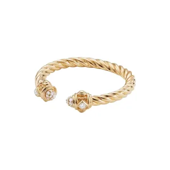 David Yurman 18kt Yellow Gold Renaissance Diamond Ring 2.3mm