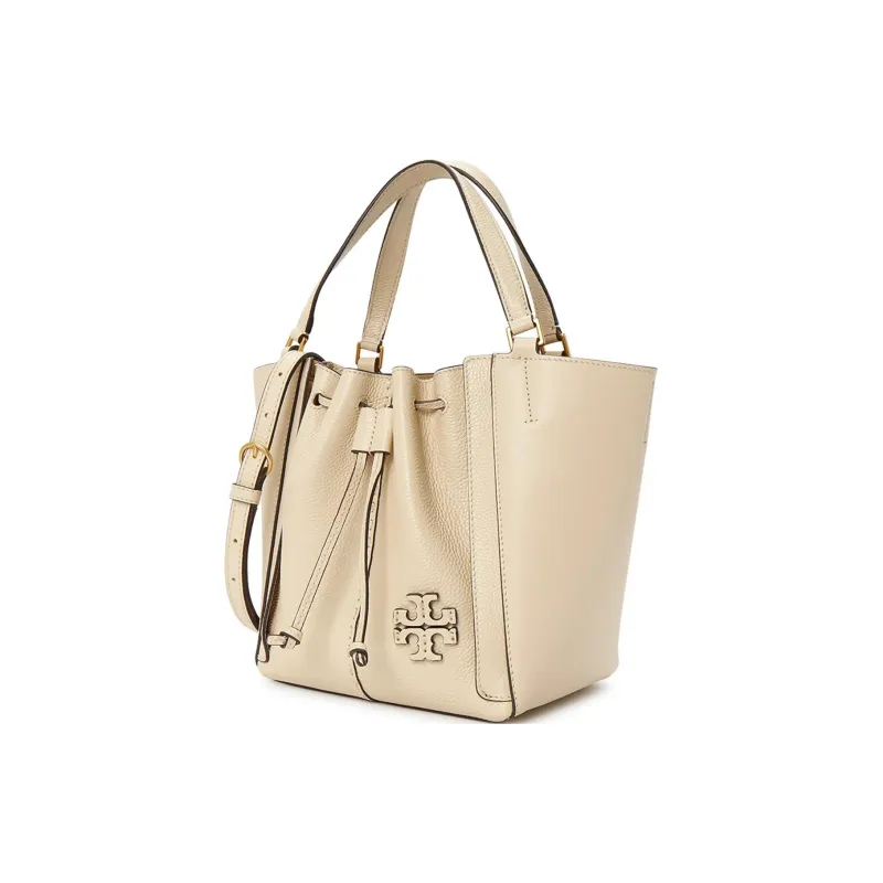 TORY BURCH McGraw Cow Leather Bucket Bag, Handbag, Crossbody Bag Women's Ecru-1