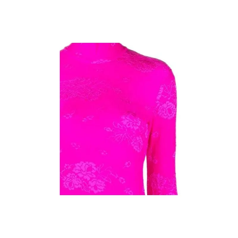 Balenciaga Lace Top With Gloves 'Lipstick Pink'-4