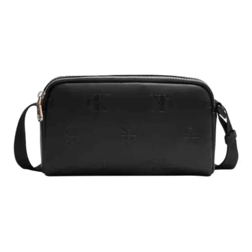 CALVIN KLEIN Synthetic Material Camera Bag, Shoulder Bag, Crossbody Bag Medium Size Men's Space Black