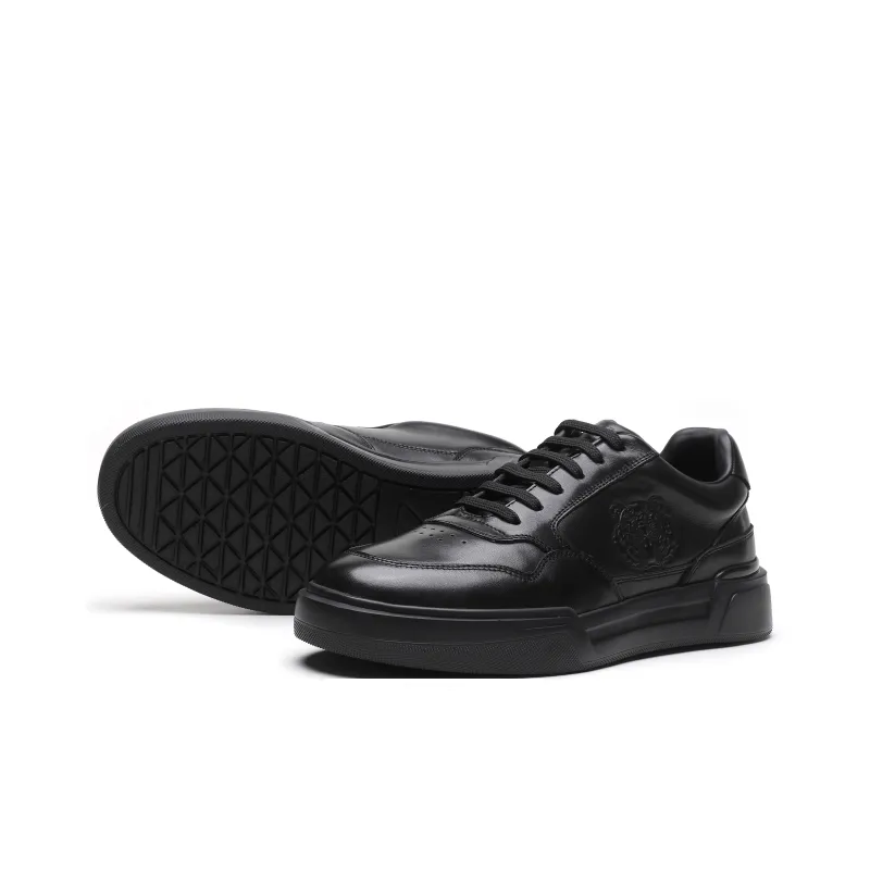 ELLE HOMME Breathable Low Top Skateboard Shoes Men's Black-3