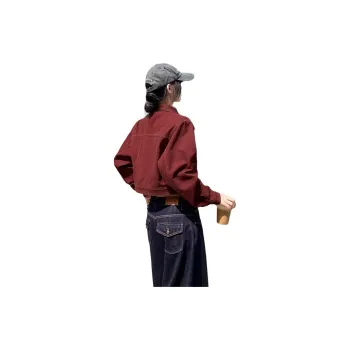 Rose Denim Jackets Women's Red