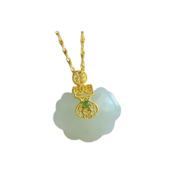 XIFULI Hetian Jade Necklaces Pale Greenish White Jade Women's
