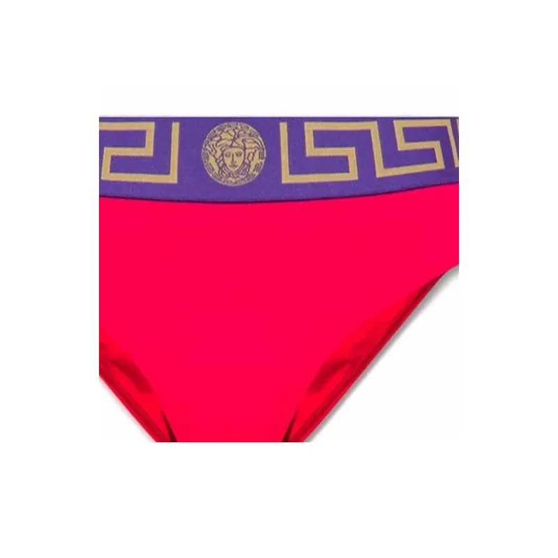 VERSACE Greca Border High Waist Bikini Bottoms 'Multicolor'-2