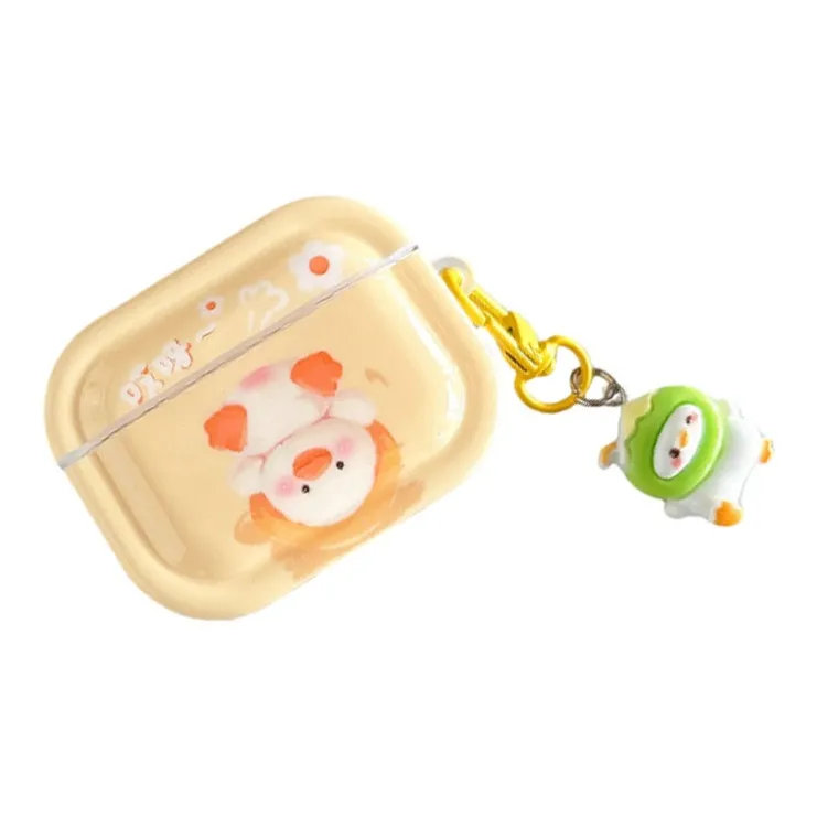 Baohuguang Compatible With AirPods 2/pro/1 TPU Ins Cute Milk Milk Duck Fully Enclosed Headphone Cases-1