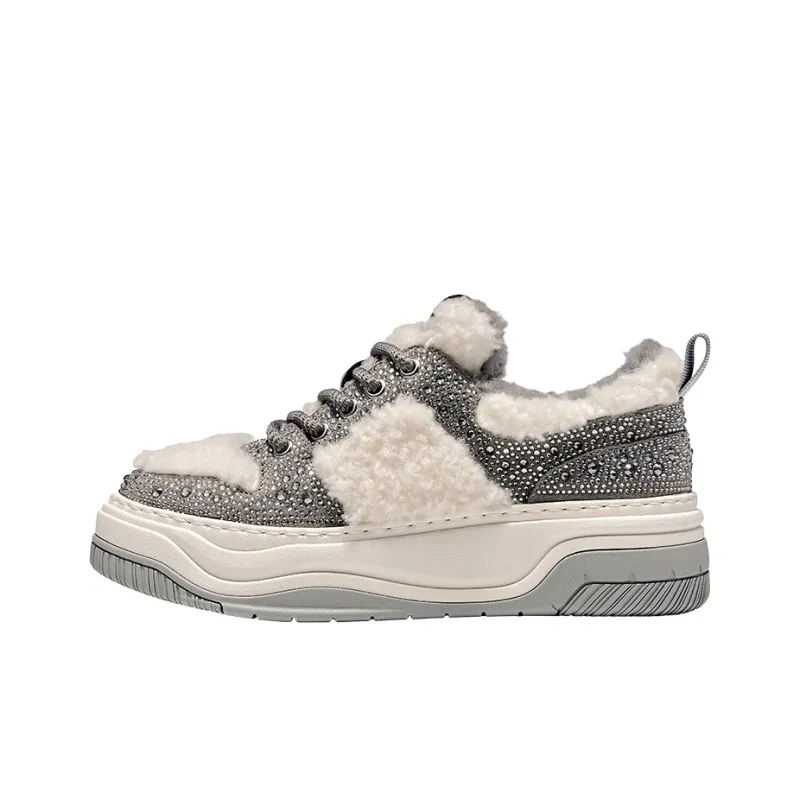 SHOESZOOO Low Top Skateboard Shoes Women's Moon Shadow Gray-0