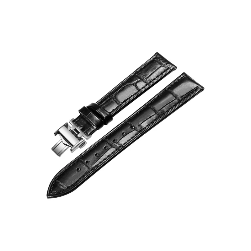 SHIRUI Compatible With Accessories Longines Compatibility Watch Band Black Brown Genuine Leather Material-4