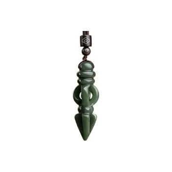 Run Ding Hetian Jade Necklaces Green Jade Unisex