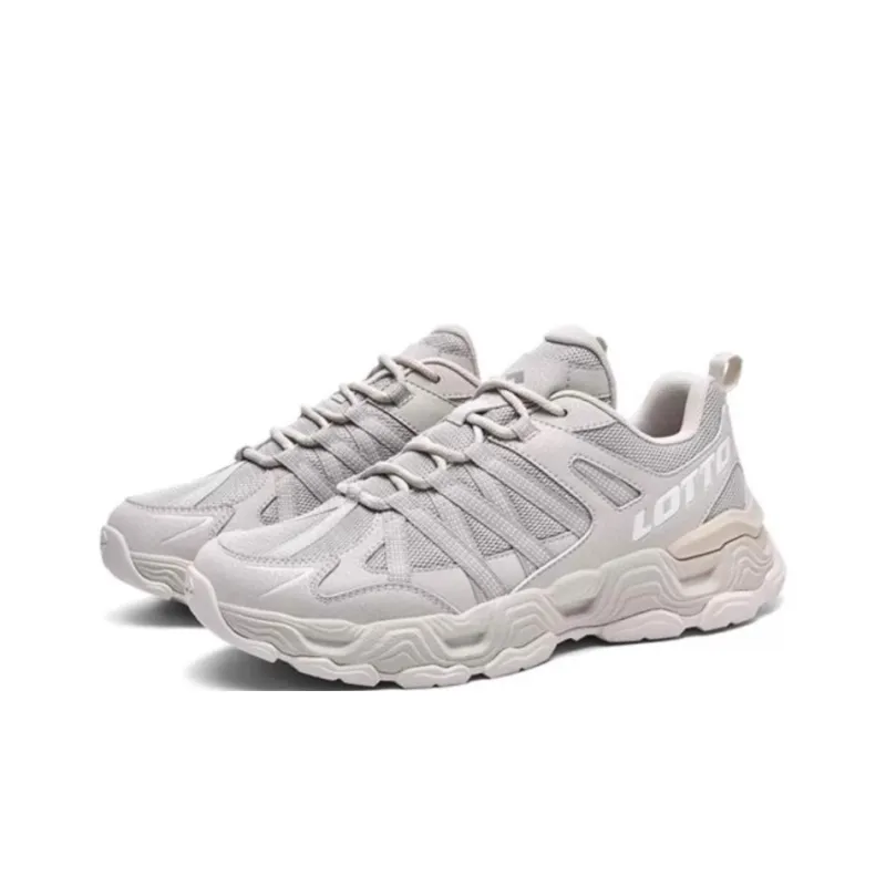 LOTTO Cushioning Abrasion Resistant Lightweight Breathable Slip Resistant Low Top Outdoor Shoes Men's Greige-1