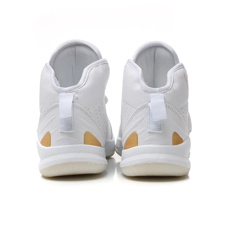 DD&OO Wear-Resistant Breathable Height Increasing High-Top Basketball Shoes Unisex White Gold-13